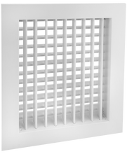 Load image into Gallery viewer, 10x12" double deflection HVAC supply grille register with vertical front blades for precision airflow control in vent covers (side view)