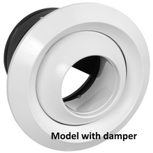 Load image into Gallery viewer, 12" aluminum industrial air nozzle diffuser white side view (with damper)