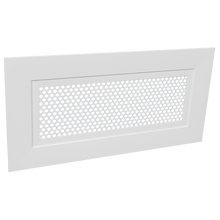 Load image into Gallery viewer, Side view of a 14x4" perforated diffuser vent cover for HVAC use.