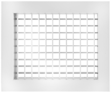 Load image into Gallery viewer, 16x14 double deflection air grille with vertical front blades, aluminum vent cover for commercial HVAC systems (front view)