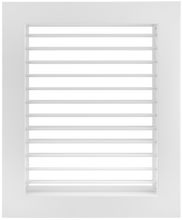 Load image into Gallery viewer, 16x18" single deflection grille register with horizontal blades for vertical airflow control. Durable vent cover for sidewall HVAC installations. (front view)