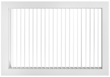 Load image into Gallery viewer, HVAC 16x6" single deflection register with vertical blades. Ideal vent cover for precise horizontal air distribution in commercial spaces. (front view)