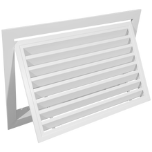 Load image into Gallery viewer, 24x20 hinged aluminum air vent cover opened view showing hinged access panel