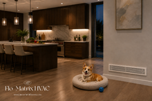 Load image into Gallery viewer, White 30-degree linear bar grille air vent cover installed near the ceiling in a modern office reception area.