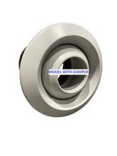 Load image into Gallery viewer, 4" aluminum industrial air nozzle diffuser grey side view (with damper)