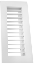 Load image into Gallery viewer, HVAC 4x16" single deflection register with horizontal blades. Ideal vent cover for precise vertical air distribution in commercial spaces. (side view)