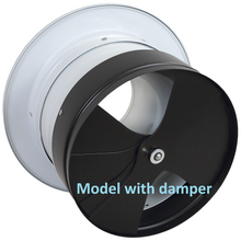 Load image into Gallery viewer, 6" aluminum industrial air nozzle diffuser white back view (with damper)