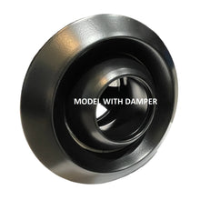 Load image into Gallery viewer, 8" aluminum industrial air nozzle diffuser black side view (with damper)