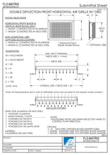 Load image into Gallery viewer, Double Deflection (front horizontal blades) air grilles Submittal Sheet