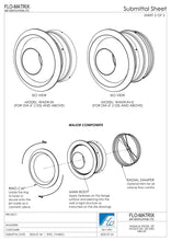 Load image into Gallery viewer, Technical drawing of our aluminum swivel jet nozzle diffuser with dimensions and specifications (2 of 2).