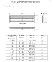 Load image into Gallery viewer, Linear Bar Grille Vent Cover (0 Degree Deflection) submittal (Imperial Size)