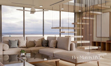 Load image into Gallery viewer, White mud-in linear slot diffuser installed in ceiling for seamless HVAC air distribution and flush architectural finish