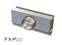 Load image into Gallery viewer, Custom HVAC plenum with round collar for linear slot diffuser installation