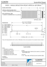 Load image into Gallery viewer, Single Deflection (vertical blades) air grilles Submittal Sheet