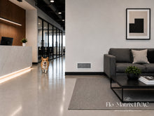 Load image into Gallery viewer, Flo-Matrix HVAC double deflection air grille (front horizontal blades) installed in a commercial HVAC ventilation system for directional airflow control, balanced air distribution, and modern architectural aesthetics
