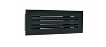 Load image into Gallery viewer, Side view of a black 12-inch 2-slot linear diffuser with 19mm openings for precision airflow in commercial HVAC systems