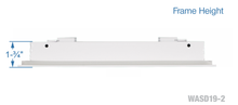 Load image into Gallery viewer, Frame height of a white 12 inch 2-slot linear diffuser with 19mm openings for precision airflow in commercial HVAC systems