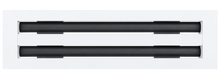 Load image into Gallery viewer, Front view of a white 12 inch 2-slot linear diffuser with 19mm openings for precision airflow in commercial HVAC systems