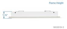 Load image into Gallery viewer, Frame height of a white 12 inch 3-slot linear diffuser with 19mm openings for precision airflow in commercial HVAC systems