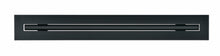 Load image into Gallery viewer, Front view of a black 16-inch 1-slot linear diffuser with 19mm openings for precision airflow in commercial HVAC systems