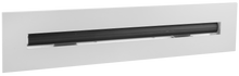 Load image into Gallery viewer, Side view of a white 16 inch 1-slot linear diffuser with 19mm openings for precision airflow in commercial HVAC systems