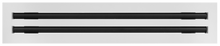 Load image into Gallery viewer, Front view of a white 16 inch 2-slot linear diffuser with 19mm openings for precision airflow in commercial HVAC systems