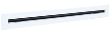 Load image into Gallery viewer, Side view of a white 18 inch 1-slot linear diffuser with 19mm openings for precision airflow in commercial HVAC systems