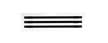 Load image into Gallery viewer, Front view of a white 18 inch 3-slot linear diffuser with 19mm openings for precision airflow in commercial HVAC systems
