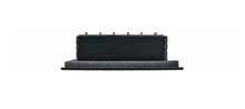 Load image into Gallery viewer, Another side view of a black 20 inch 3-slot linear diffuser with 19mm openings for precision airflow in commercial HVAC systems