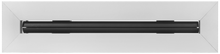 Load image into Gallery viewer, Front view of an anodized silver 22 inch 1-slot linear diffuser with 19mm openings for precision airflow in commercial HVAC systems