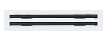 Load image into Gallery viewer, Front view of a white 22 inch 2-slot linear diffuser with 19mm openings for precision airflow in commercial HVAC systems