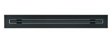 Load image into Gallery viewer, Front view of a black 24-inch 1-slot linear diffuser with 19mm openings for precision airflow in commercial HVAC systems