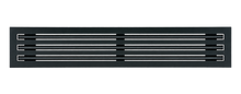 Load image into Gallery viewer, Front view of a black 36 inch 3-slot linear diffuser with 19mm openings for precision airflow in commercial HVAC systems