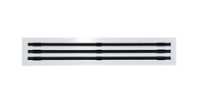 Load image into Gallery viewer, Front view of a white 36 inch 3-slot linear diffuser with 19mm openings for precision airflow in commercial HVAC systems