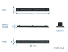 Load image into Gallery viewer, Complete dimensions of a black 48-inch 1-slot linear diffuser with 19mm openings for precision airflow in commercial HVAC systems