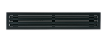 Load image into Gallery viewer, Front view of a black 48 inch 3-slot linear diffuser with 19mm openings for precision airflow in commercial HVAC systems
