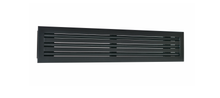 Load image into Gallery viewer, Side view of a black 48 inch 3-slot linear diffuser with 19mm openings for precision airflow in commercial HVAC systems