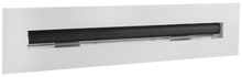 Load image into Gallery viewer, Side view of a white 12 inch 1-slot linear diffuser with 25mm openings for high airflow in commercial HVAC systems