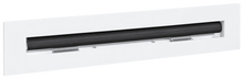 Load image into Gallery viewer, Side view of a white 12 inch 1-slot linear diffuser with 25mm openings for high airflow in commercial HVAC systems