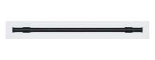 Load image into Gallery viewer, Front view of a white 22 inch 1-slot linear diffuser with 25mm openings for high airflow in commercial HVAC systems