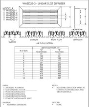 Load image into Gallery viewer, Linear Slot Diffuser high flow 3-slot submittal