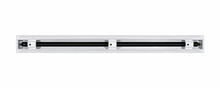 Load image into Gallery viewer, Back view of a white 36 inch 1-slot linear diffuser with 25mm openings for high airflow in commercial HVAC systems