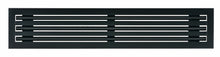 Load image into Gallery viewer, Front view of a black 48 inch 3-slot linear diffuser with 25mm openings for high airflow in commercial HVAC systems
