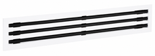 Load image into Gallery viewer, Sideview of a white 48 inch 3-slot linear diffuser with 25mm openings for high airflow in commercial HVAC systems
