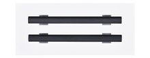 Load image into Gallery viewer, Front view of white 10x4 inch modern air vent cover – CASA 2-slot linear diffuser with 25mm openings.