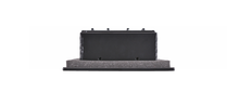 Load image into Gallery viewer, Profile view of black 12x4 inch modern air vent cover – CASA 2-slot linear diffuser with 25mm openings.