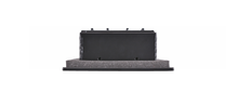 Load image into Gallery viewer, Another side view of a black 12x4 inch 2-slot modern AC vent cover linear diffuser with 25mm openings for high airflow in commercial HVAC systems