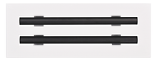 Load image into Gallery viewer, Front view of a white 12x4 inch 2-slot modern AC vent cover linear diffuser with 25mm openings for high airflow in commercial HVAC systems