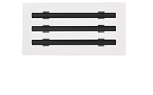 Load image into Gallery viewer, Front view of a white 12x6 inch 3-slot modern AC vent cover linear diffuser with 25mm openings for high airflow in commercial HVAC systems