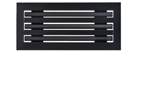 Load image into Gallery viewer, Front view of a black 14x6 inch 3-slot modern AC vent cover linear diffuser with 25mm openings for high airflow in commercial HVAC systems
